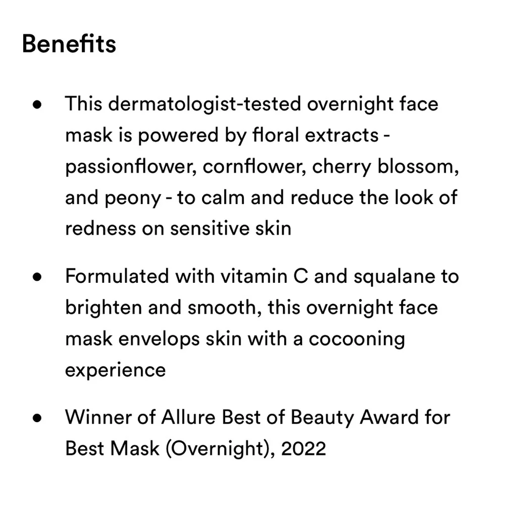 Fresh Floral Recovery Overnight Mask Deluxe Trial Size